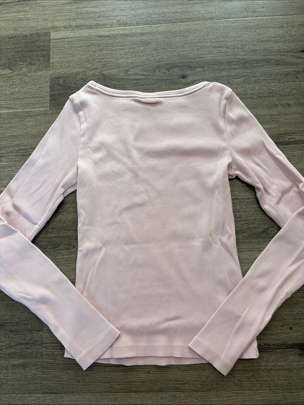 Universal Thread Pale Pink Ribbed Long Sleeve Top - Picture 2 of 3